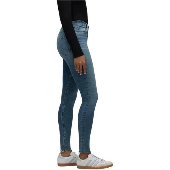 Hudson Barbara Jeans High Waisted Super Skinny Jeans Raw Hem Women's Size 27 NWT